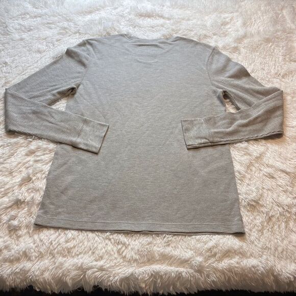 Vurt Gray Waffle Knit Thermal Crew Neck Shirt Size XL - Picture 2 of 9